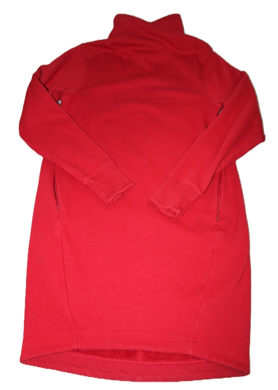 Athleta Hoodie Womens XS Red Lined Fleece Pullover Zip Hand Pockets High Neck
